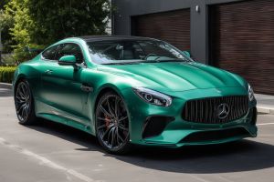 Modern luxury vehicle with custom paint finish