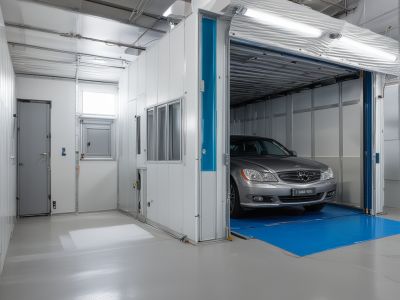 High-end sports car with custom racing stripes and gloss finish